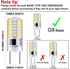 Dimmable G8 LED Bulbs, Daylight White 6000K, 3W Equivalent to T4 Bi-Pin Base, 12-Pack