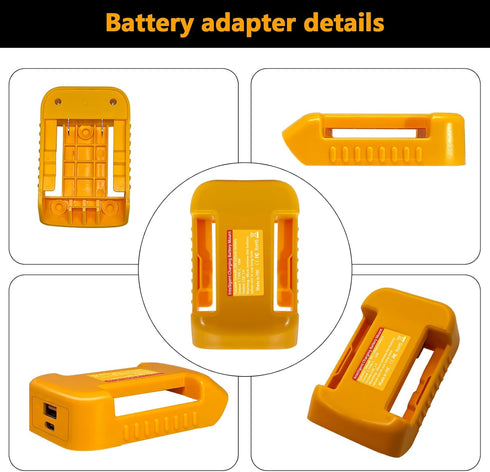 2Pack USB Charger Adapter for Dewalt 20V 60V Battery, USB-A & USB-C Fast Charge Ports, Adapter Only