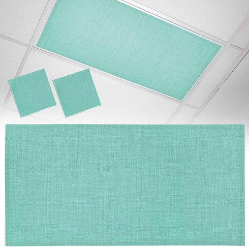 Home L6 Fluorescent Light Covers for Ceiling Lights Teal Green Linen Texture Magnetic Light