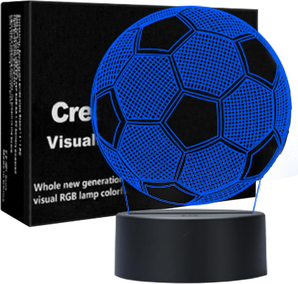 FEBDEY Soccer Night Light for Kids, 3D Illusion Night Lamp, USB LED Table