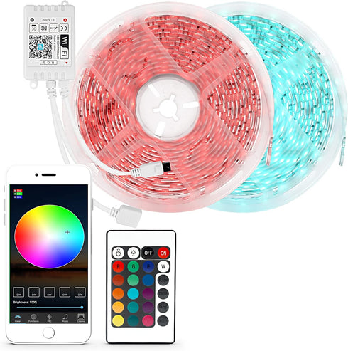 4PIN 2-Ports 5V/12V/24V 5050 3528 5630 RGBZONE WiFi RGB LED Controller, Smart LED Light Strip Controller, DC for SMD