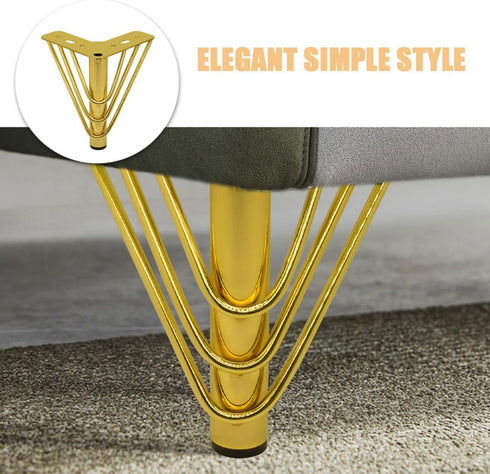18cm Alipis Metal Furniture Legs Sofa Support Feet, Gold Metal Cabinet Legs for Coffee Table, Tv Stand, and Sofa