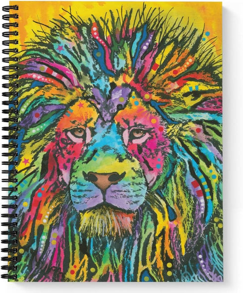Softcover Lion Good Dean Russo Spiral Notebook/Journal, 8.5" x 11", 120 Wide Ruled Pages, Durable Gloss Laminated