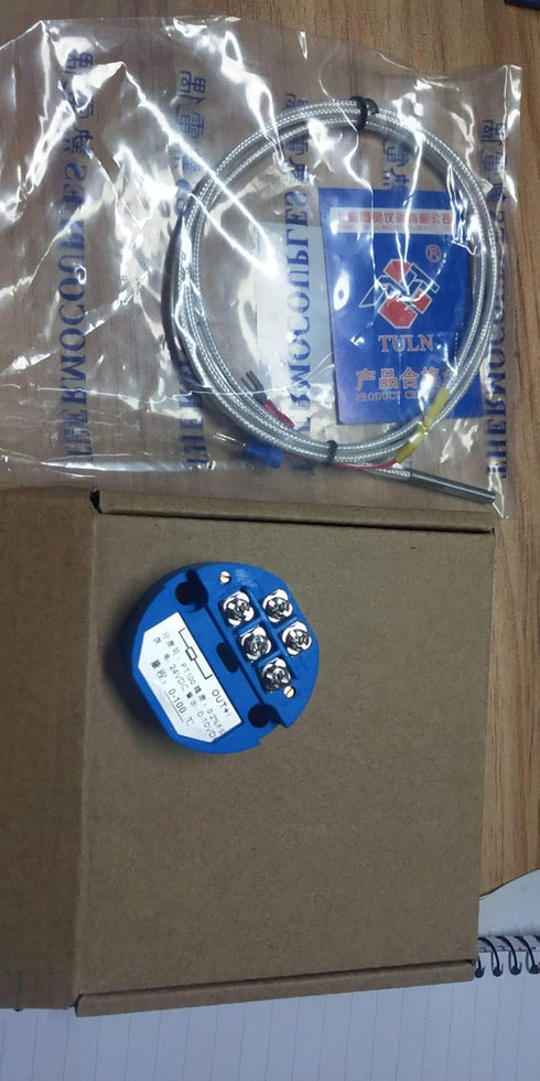 Temperature Transmitter, PT100 Temperature Sensor DC24V Output -50~400 Degree with 1M Sensor