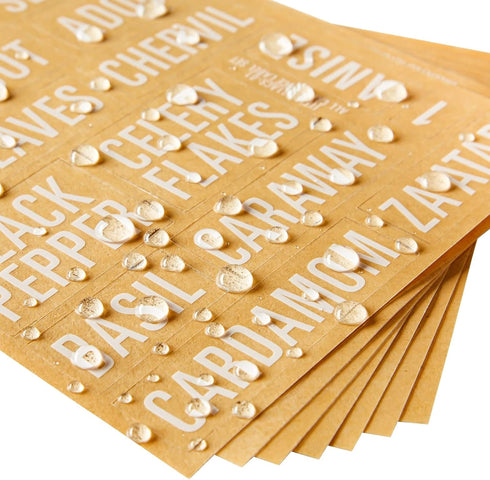 Talented Kitchen 134 Preprinted Minimalist Spice Labels, Bold White Seasoning Labels for Organization