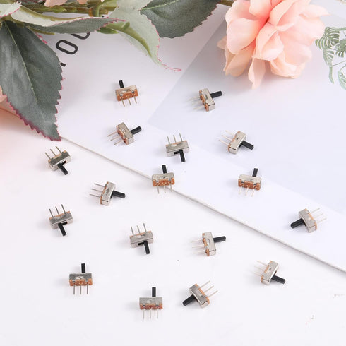 Fibraze 20 1P2T 2 Breadboard(SS12D00) PCS Slide Switch Micro Switches Position, SPDT Mini Toggle Switches Vertical