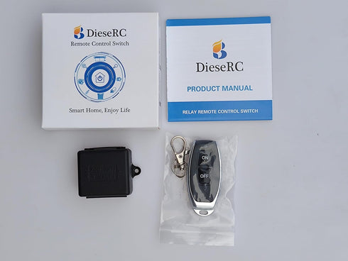 DieseRC 433Mhz Universal Wireless Remote Control Switch DC 12V 1CH RF Relay Receiver Module with 1 Transmitter