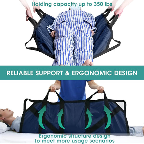 45" 36" Bed Positioning Pad with Reinforced Handles, X Multipurpose Waterproof Transfer Sheet for Turning, Lifting