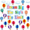 TaoBary 84 Pcs 3D Hot Air Balloon Honeycomb Bulletin Board Set with Caterpillars, Apple, Popcorn Cutouts for School