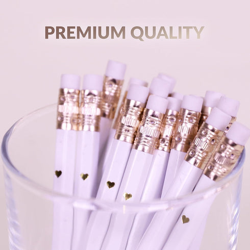 Bridal Pencils for Bridal Shower Games & Wedding Favors, White Short Pencils for Guests, Mini Pencils for Games
