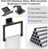 Matte Black Square Hand Towel Holder, Bathroom Towel Ring, SUS 304 Stainless Steel Wall-Mounted Accessories