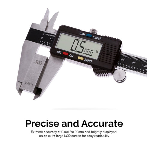 NEIKO 01409A 12” Electronic Digital Caliper | Polished Stainless Steel | 0-12 Inches | Inch/Fractions/Millimeter