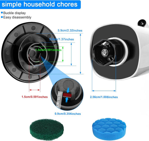 BCQDOL Set, 10 Electric Spin Scrubber Replacement Brush Heads Piece Replacement Brush Cleaning Kit for Cordless Power