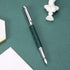 Hongdian 1843 Solid Metal Fountain Pen, Extra Fine Nib, Green Ripple Pattern with Refillable Converter and Case