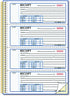 Rediform 7 2.75, 4 300 gold standard money receipt book, two-part carbonless, x forms/sheet, forms total