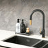 MOMEEMO Soap Dispenser for Kitchen Sink Comes with Stainless Pumps, Instant Dry Tray, and Dish Scrub Brush, Suitable