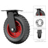 Houseables Heavy Duty Swivel Caster Wheel, 8 Inch, 1 Wheel, Red Rim, Rubber, Cast Iron, Large, Flat Free for Carts,