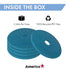 16" 3.25" 5 100% Americo Blue Cleaner Floor Pad, Diameter, Center Hole, Pads/Case, Machine Cleaner Floor Pads