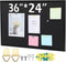 Teling Cork Bulletin Board - 36" x 24" Large Wood Framed Cork Board with Pins, Wall Mounted for Home Office