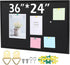 Teling Cork Bulletin Board - 36" x 24" Large Wood Framed Cork Board with Pins, Wall Mounted for Home Office