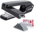 Deli/EZWORK Swing-Arm Swivel Stapler, 25 Sheets Capacity, 360 Degree Rotate Desk Stapler with 1000 Staples, Black