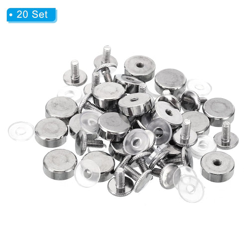 PATIKIL M4x12 Standoff Screws with Spacers, 20 Pack Thumb Screw Fasteners for Wall Mounting Acrylic Glass Signs, Silver