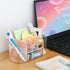 LETURE Clear Desk Organizer with Drawer, Acrylic Pen Pencil Holder for Office Supplies, Desktop Organizer (Pink)