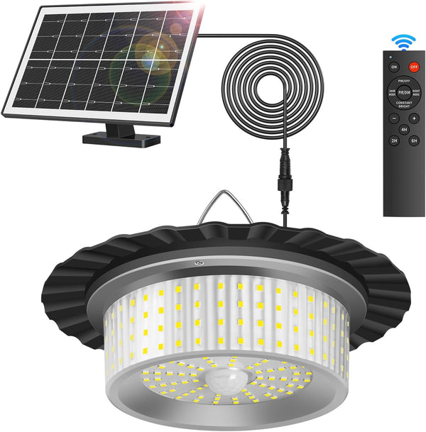 VOPHICHO Solar Shed Light Outdoor Indoor, Upgrade 244 LED 360 Lighting Motion Sensor