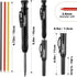 Hiboom 3 Pack Carpenter Pencils Set with 24 Refills, 2.8 mm Mechanical Carpenter Pencil Built in Sharpener Woodworking Marking Tool Solid Long Nosed Deep Hole Construction Pencil (Black)