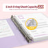 SUNEE 1 Inch 3 Ring Binder, Clear View, PVC-Free, Fits 8.5x11 Inches, Assorted Pastel, 4 Pack for School or Office