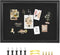 Bulletin Board with Felt, Black Wood Framed Display for Walls, Includes Pins, Eye Bolts, Screws, Pin Board for Office,