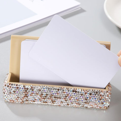 uxcell Business Card Holder for Desk, Plastic Double Side Business Name Card Organizer Desktop Card Rack Display Stand