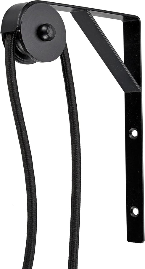 Aspen Creative 21005A, Wall Mount Bracket and Pulley for Pendant Light in Matte Black