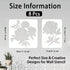 8pcs Peony Wall Stencils for Painting 11.7x8.3" Tile Stencil Set Reusable Plastic Wall Stencils Template for Painting on Wood Wall Furniture Floor Tiles Fabric DIY Home Decor