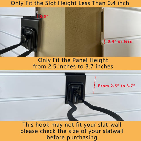 Juformin Trimmer 8" 2 Adjustable Slatwall Hooks, Lockable Slatwall Weedeater & String Hanger, Power Tool Hanger