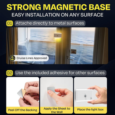 2-Pack Dimmable Nordmoose Magnetic Night Light for Cruise Ship Cabin Walls - Fun Color Changing, Travel NightLight