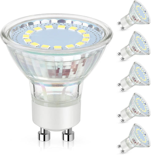 GU10 LED Light Bulbs, 50 Watt Halogen Equivalent, 6000K Cool White, Non-Dimmable, 450LM, 4W Replacement Recessed Track