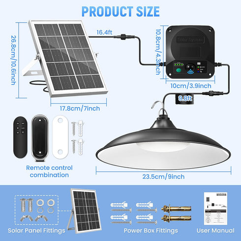 2000LM 4 Solar Shed Light Indoor Outdoor, Motion Sensor Pendant Light, Daytime Available Solar Indoor Lights
