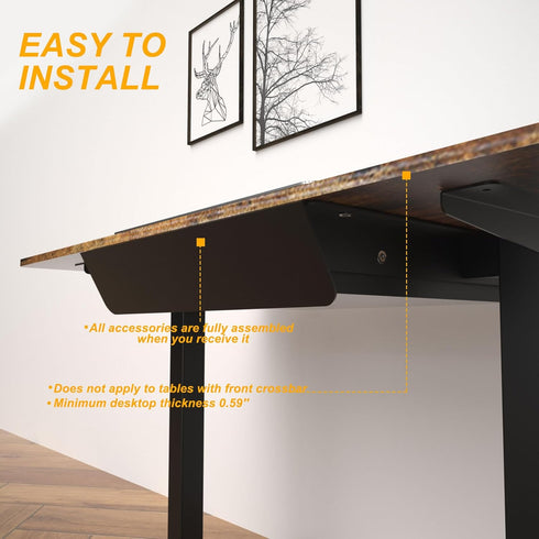 Under Desk Mounted Sliding Drawer with 60 Degree Tilt Panel, 15'' Long & 9'' Deep Storage Organizer for Sit Stand