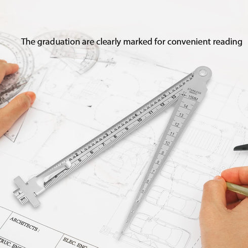 Taper Gap Gauge TOPINCN Stainless Steel Depth Ruler Hole Inspection Tool Dimensional Measurement