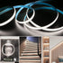 Smacen 4.92Ft 6000K Battery Powered COB Led Strip Lights, Battery Operated Cool White LED Strip Light, High Brightness