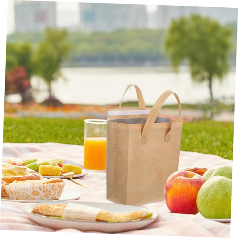 50 Pack Alipis Insulated Takeout Bags Bulk Lunch Boxes Handles Insulated Beverage Bags for Milk Tea Fast Food