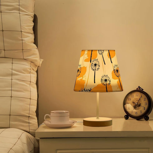 3 ALAZA Table Lamp Dandelion Yellow Flower Bedside Lamp for Bedroom LED Nightstand Desk Lamp with USB Port, Way