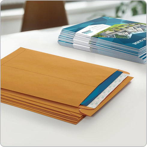 Quality Park 9" x 12" Self-Seal Catalog Envelopes | Brown Kraft | Heavy 28-lb Paper | 100 Per Box