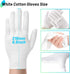 Paxcoo Cotton Gloves for Dry Hands - 20 Pairs Large White for Cosmetic Moisturizing and Inspection