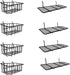 Black Pegboard Baskets and Container Holders, Wire Shelf Organizer Attachments for Tools and Workbench Storage