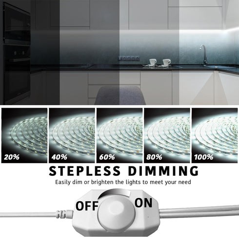 40ft Dimmable 6500K 24V, 720 2835 Decoration(2 20ft) dalattin White LED Strip Lights, LED Light Strip Bright Daylight