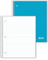 Dunwell 1 Subject Spiral Notebook 8.5 x 11 – Blue Plastic Cover College Ruled Notebook, 100 Sheets, One Subject Notebook with Perforated Paper, 2 Inner Pockets, Spiral Notebook for School Note Taking