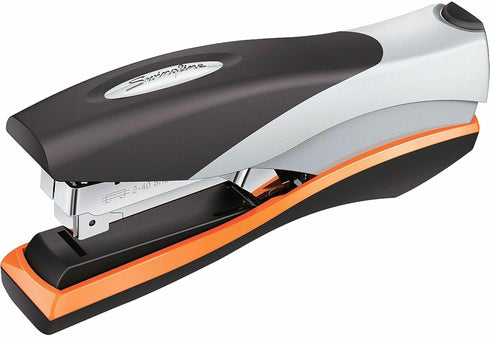 Swingline Optima 40 Stapler, 40 Sheet Capacity, Jam Free, Soft Grip, Metal, Orange and Gray