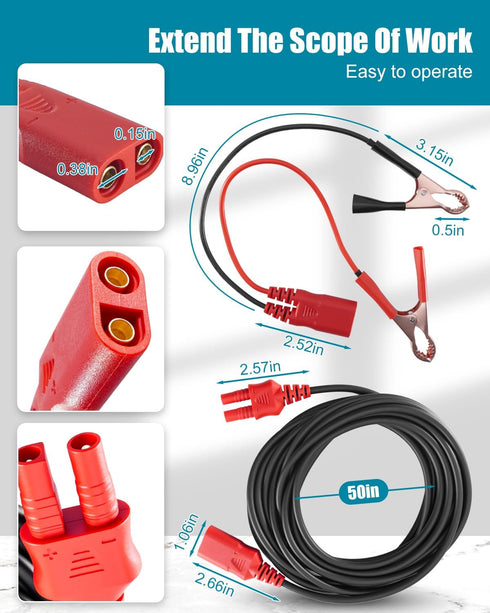 TADYAO 20FT Set 3Ez/3/3S, Set PPTK0027 PPTK0025 Extension Cable and Battery Clip Compatible with Power Probe Extension
